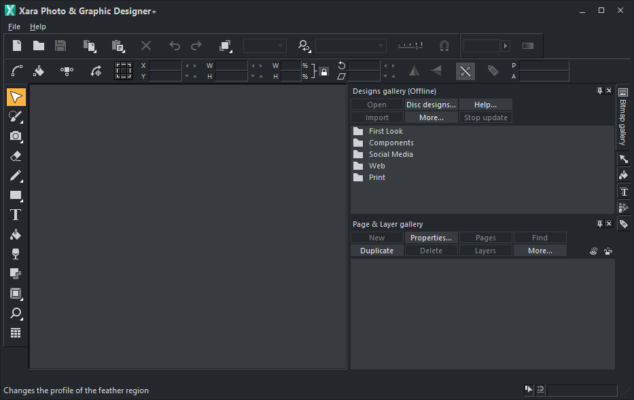 Xara Photo & Graphic Designer+ 25.0.0.71855 interface screenshot